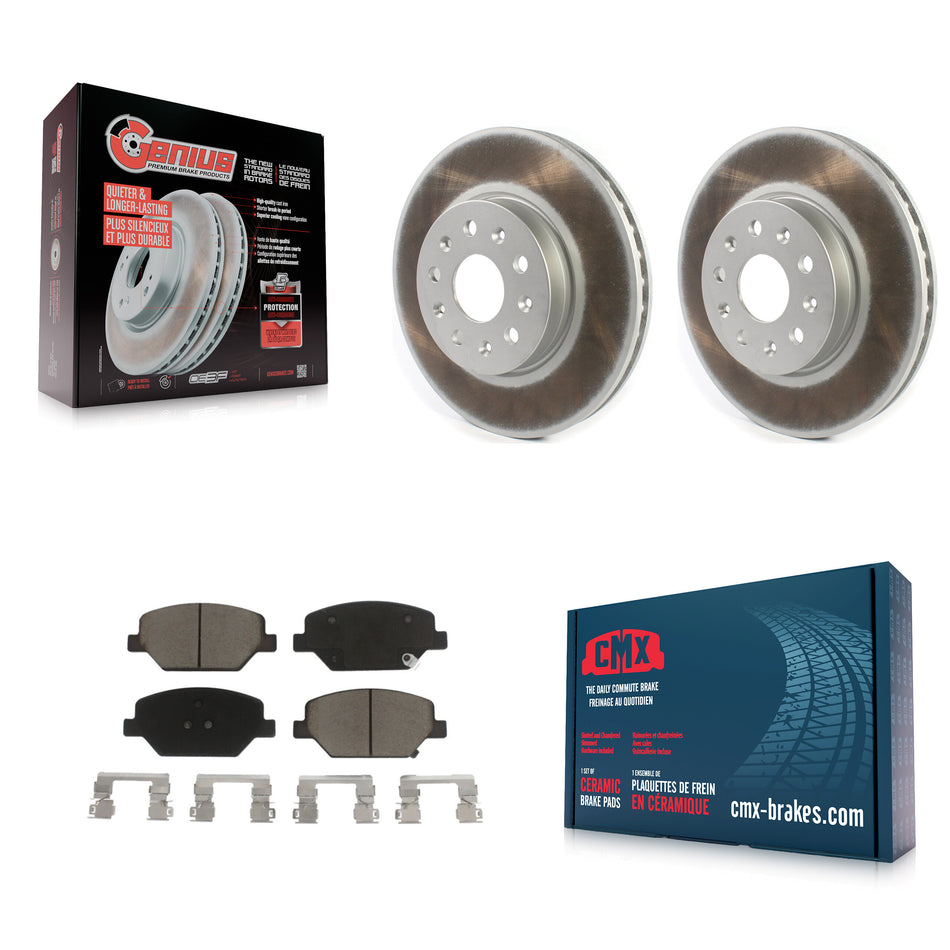 Front Coated Disc Brake Rotors And Ceramic Pads Kit For Chevrolet Camaro Without Brembo Calipers KGC-100050