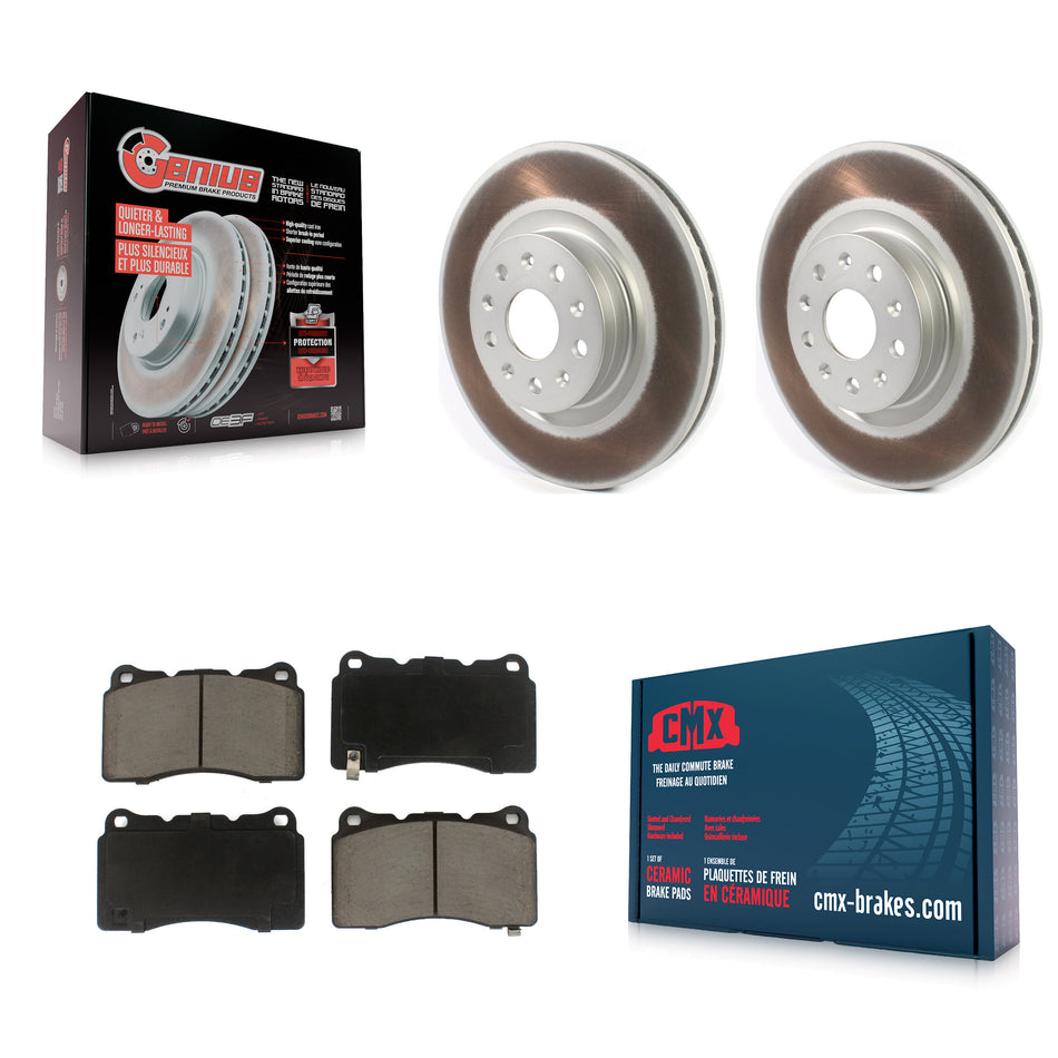 Front Coated Disc Brake Rotors And Ceramic Pads Kit For Cadillac CTS CT6 Chevrolet Camaro KGC-100051