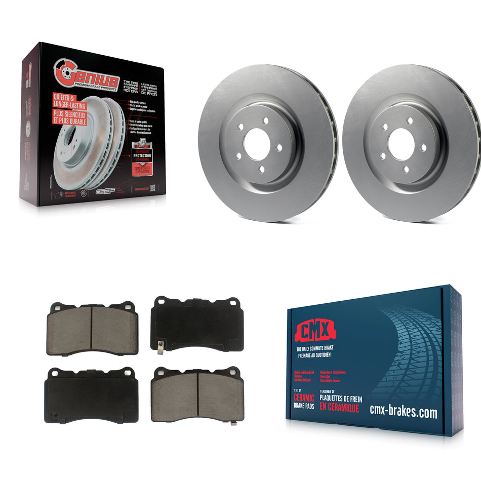 Front Coated Disc Brake Rotors And Ceramic Pads Kit For Ford Mustang KGC-100055