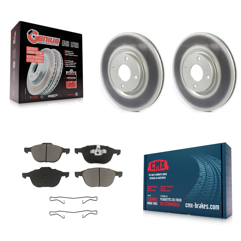 Front Coated Disc Brake Rotors And Ceramic Pads Kit For 2018-2022 Ford EcoSport KGC-100057