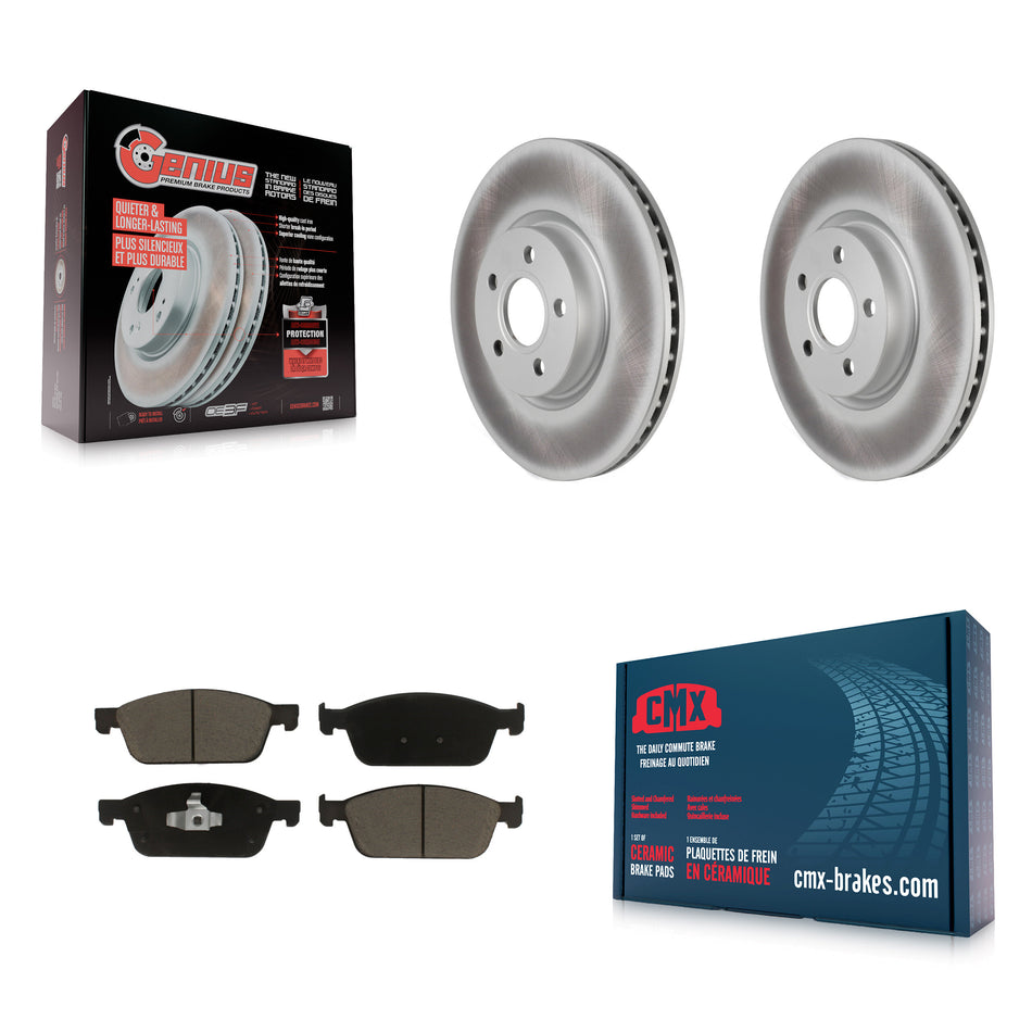 Front Coated Disc Brake Rotors And Ceramic Pads Kit For Ford Transit Connect KGC-100065