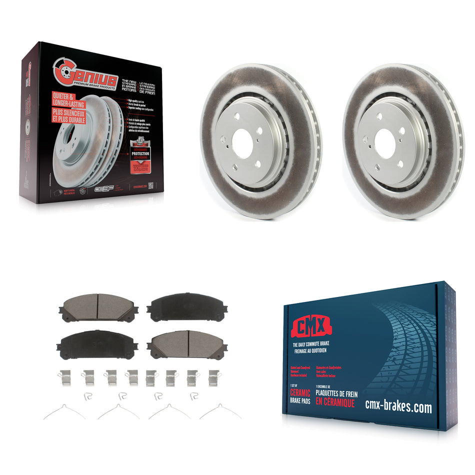 Front Coated Disc Brake Rotors And Ceramic Pads Kit For Lexus RX350 RX450h Toyota RX350L Camry RX450hL Avalon NX250 NX350 NX350h KGC-100069