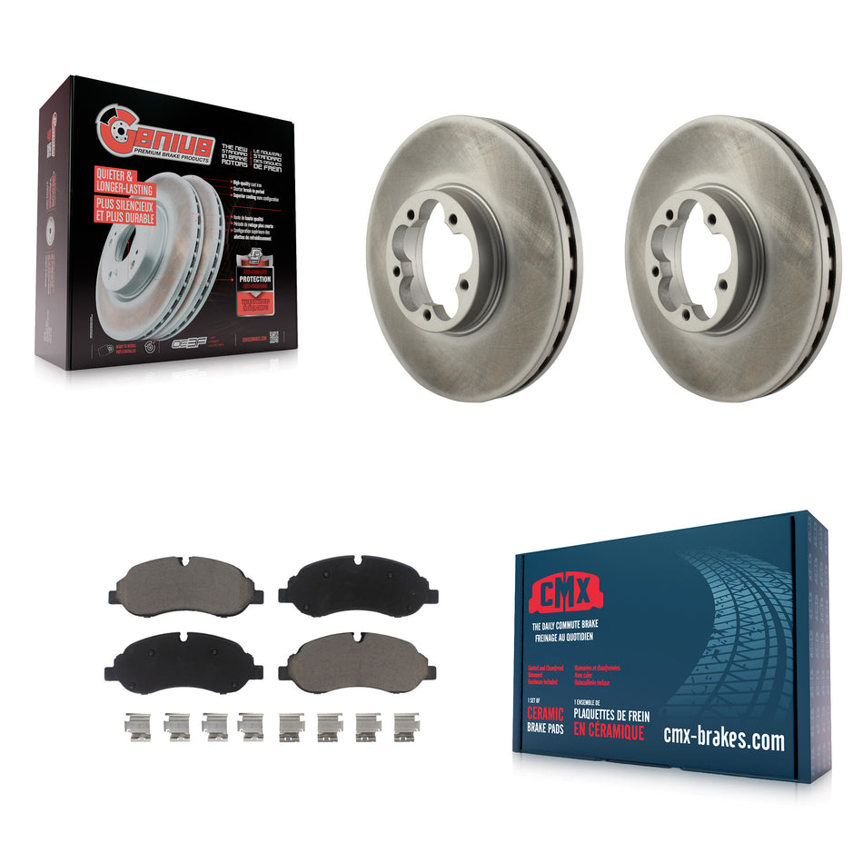 Front Coated Disc Brake Rotors And Ceramic Pads Kit For Ford Transit-350 HD KGC-100074