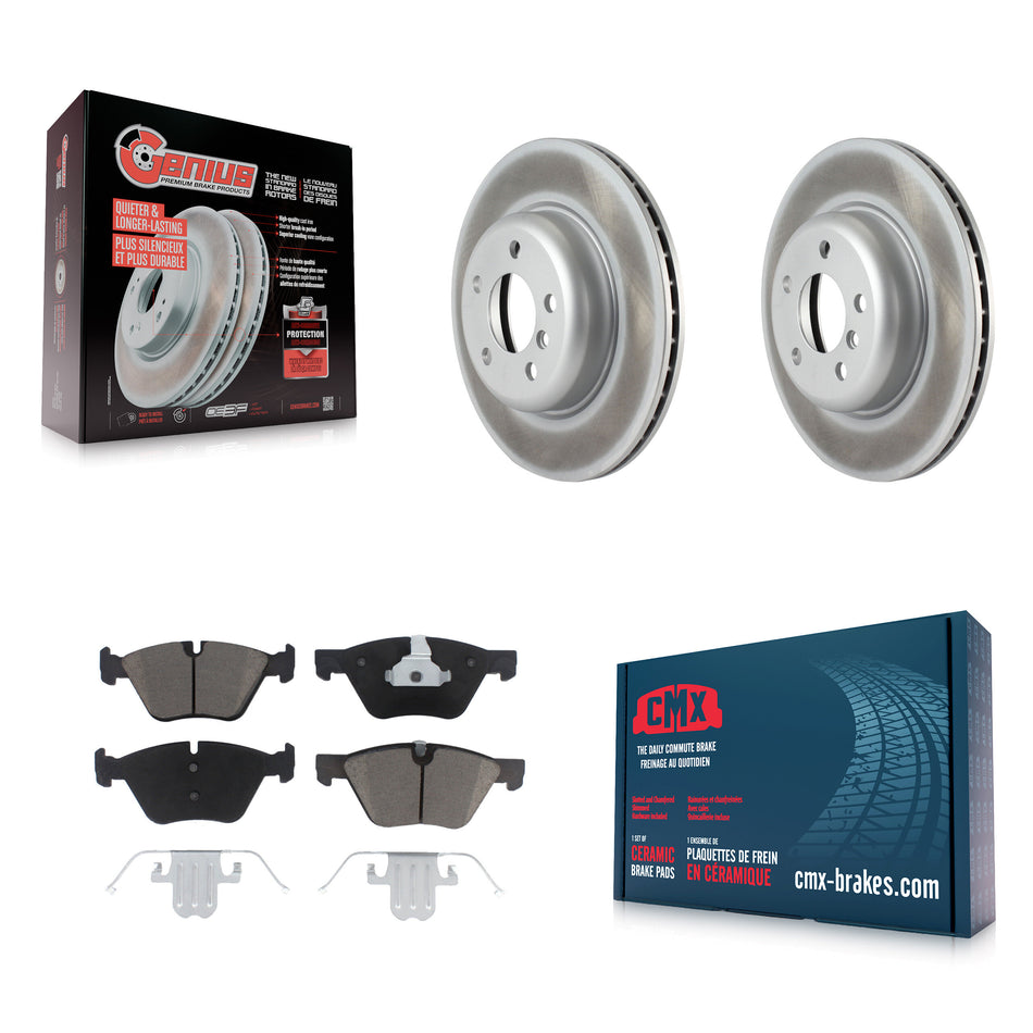 Front Coated Disc Brake Rotors And Ceramic Pads Kit For BMW 528i xDrive Without Performance Brakes With 330mm Diameter Rotor KGC-100075