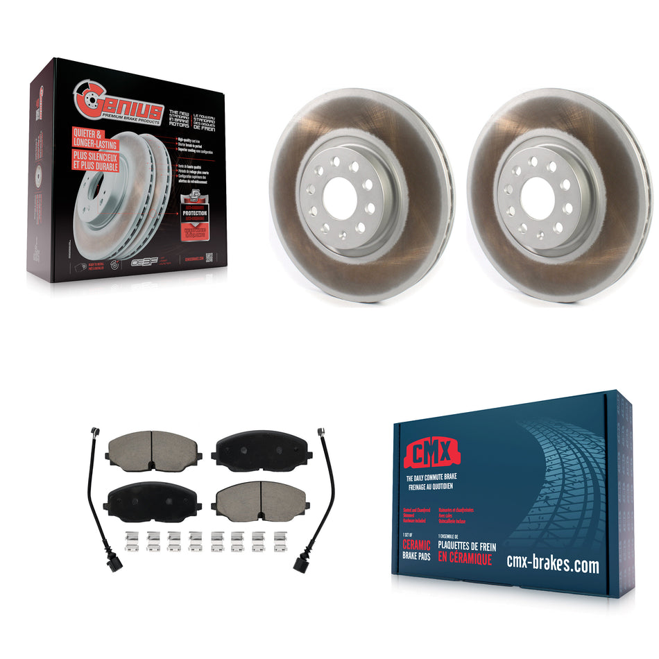 Front Coated Disc Brake Rotors And Ceramic Pads Kit For Volkswagen Atlas Cross Sport KGC-100078