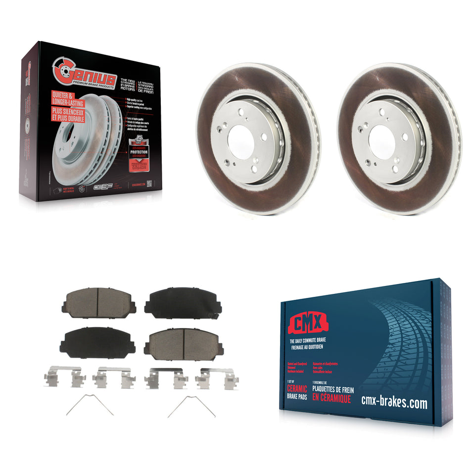 Front Coated Disc Brake Rotors And Ceramic Pads Kit For Acura RLX KGC-100079
