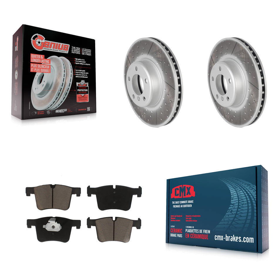 Front Coated Disc Brake Rotors And Ceramic Pads Kit For BMW 335i xDrive 435i 328i GT 328d 330i Gran Coupe KGC-100085