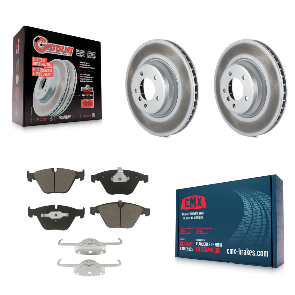 Front Coated Disc Brake Rotors And Ceramic Pads Kit For BMW 335i xDrive X1 335d 335xi 335is KGC-100089