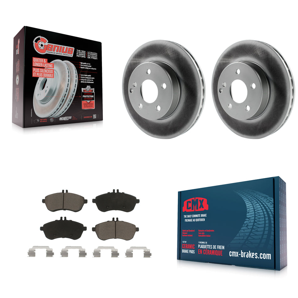 Front Coated Disc Brake Rotors And Ceramic Pads Kit For Mercedes-Benz C300 C250 C230 KGC-100093