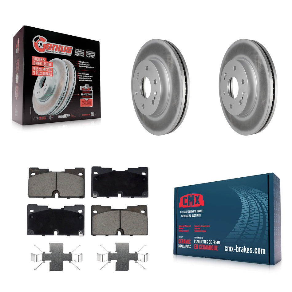 Front Coated Brake Rotor Ceramic Pad Kit For GMC Chevrolet Silverado 1500 Sierra Yukon XL KGC-100096