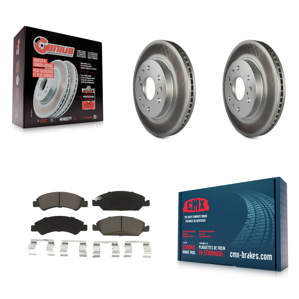 Front Coat Disc Brake Rotors Ceramic Pad Kit For Chevrolet Silverado 1500 GMC Sierra Tahoe Cadillac Yukon Suburban Escalade XL Classic XTS Avalanche ESV Express LD EXT Savana KGC-100099