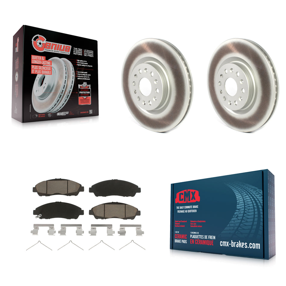 Front Coated Disc Brake Rotors And Ceramic Pads Kit For Cadillac XT5 Buick Enclave XT6 KGC-100100