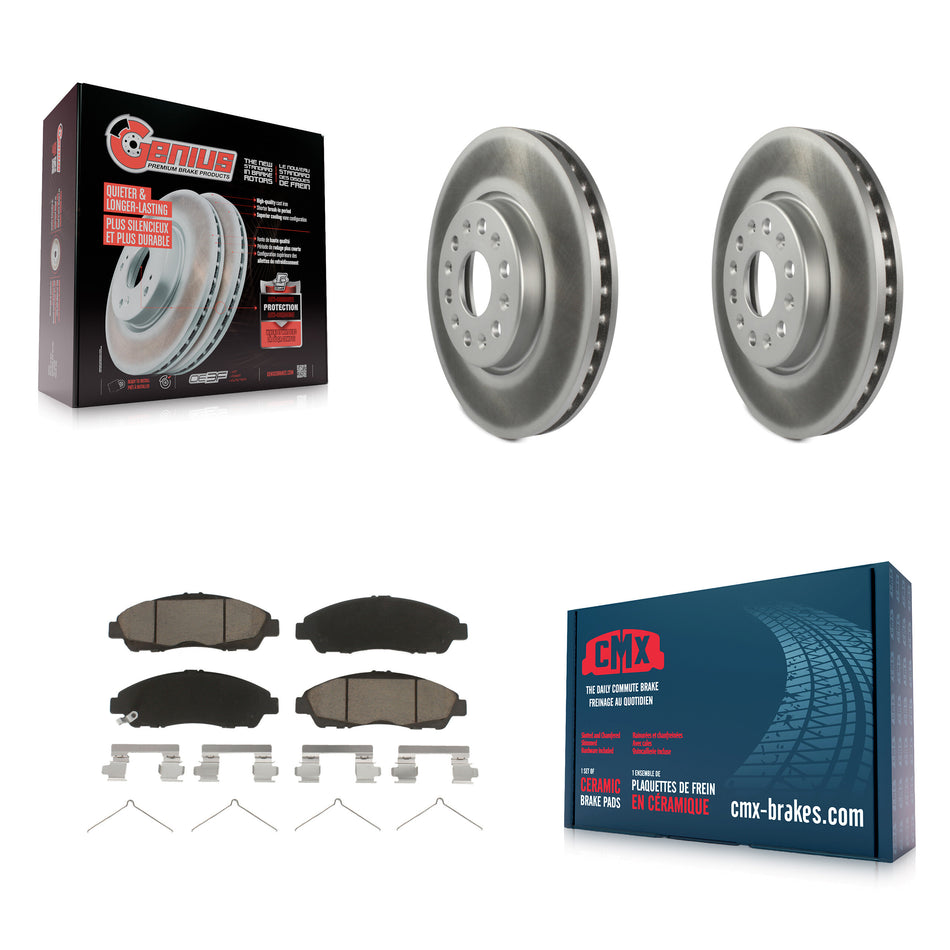 Front Coated Disc Brake Rotors And Ceramic Pads Kit For Chevrolet Traverse GMC Acadia Buick Enclave Blazer KGC-100101