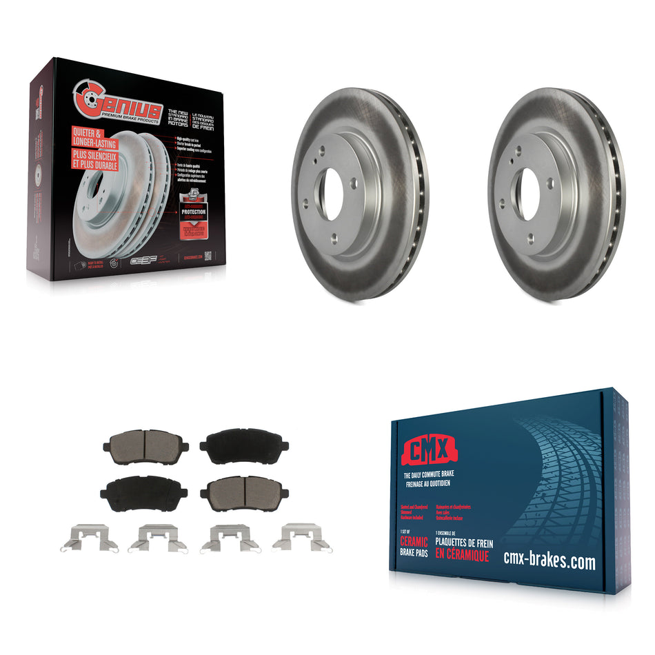 Front Coated Disc Brake Rotors And Ceramic Pads Kit For Ford Fiesta KGC-100106