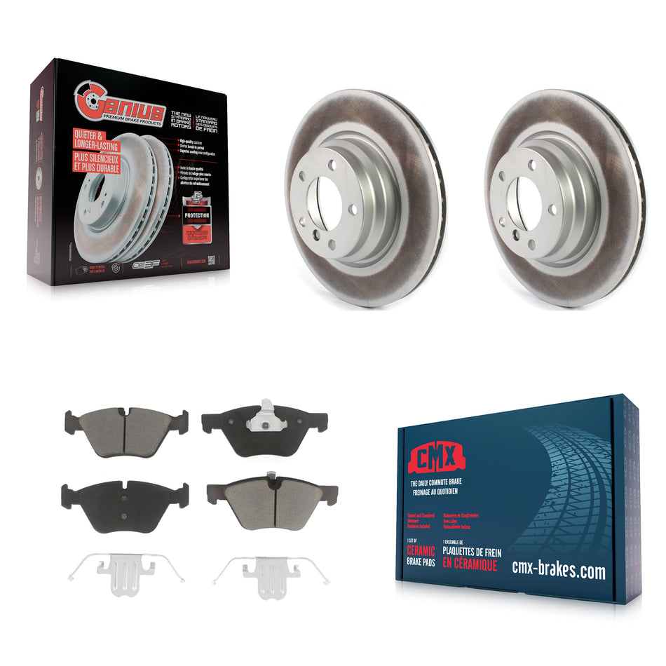 Front Coated Disc Brake Rotors And Ceramic Pads Kit For BMW 330i 330xi X1 KGC-100107