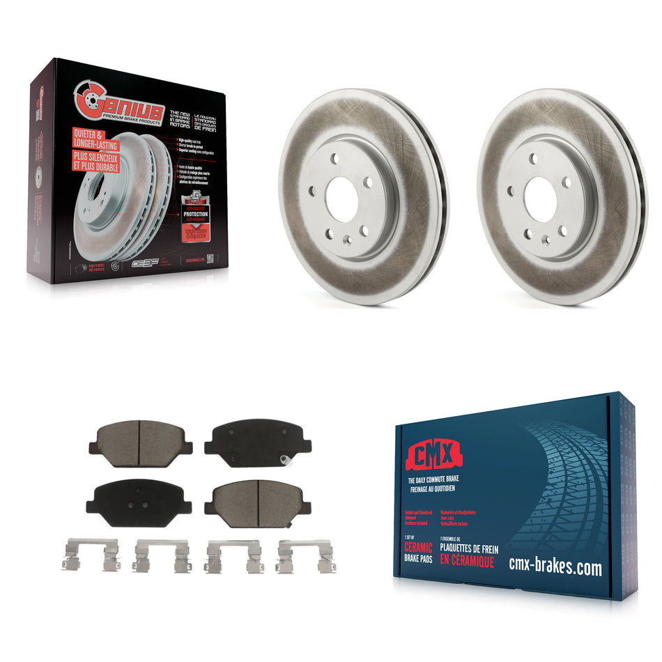 Front Coated Disc Brake Rotors And Ceramic Pads Kit For Buick Envision Cadillac XT4 KGC-100112