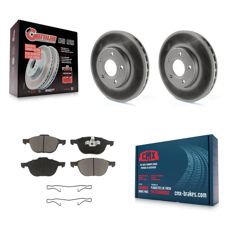 Front Coated Disc Brake Rotors And Ceramic Pads Kit For Ford Focus C-Max KGC-100115