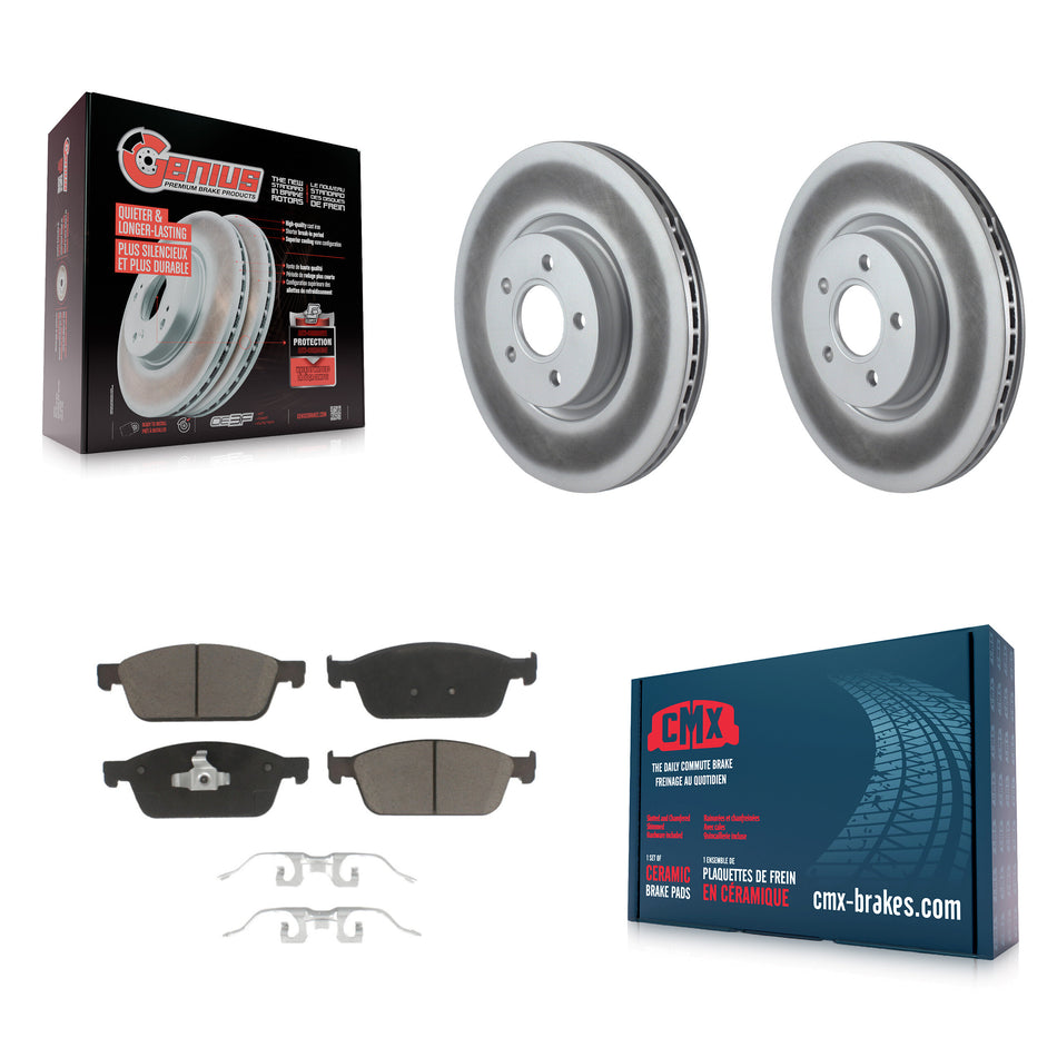 Front Coated Disc Brake Rotors And Ceramic Pads Kit For Ford Focus ST KGC-100116