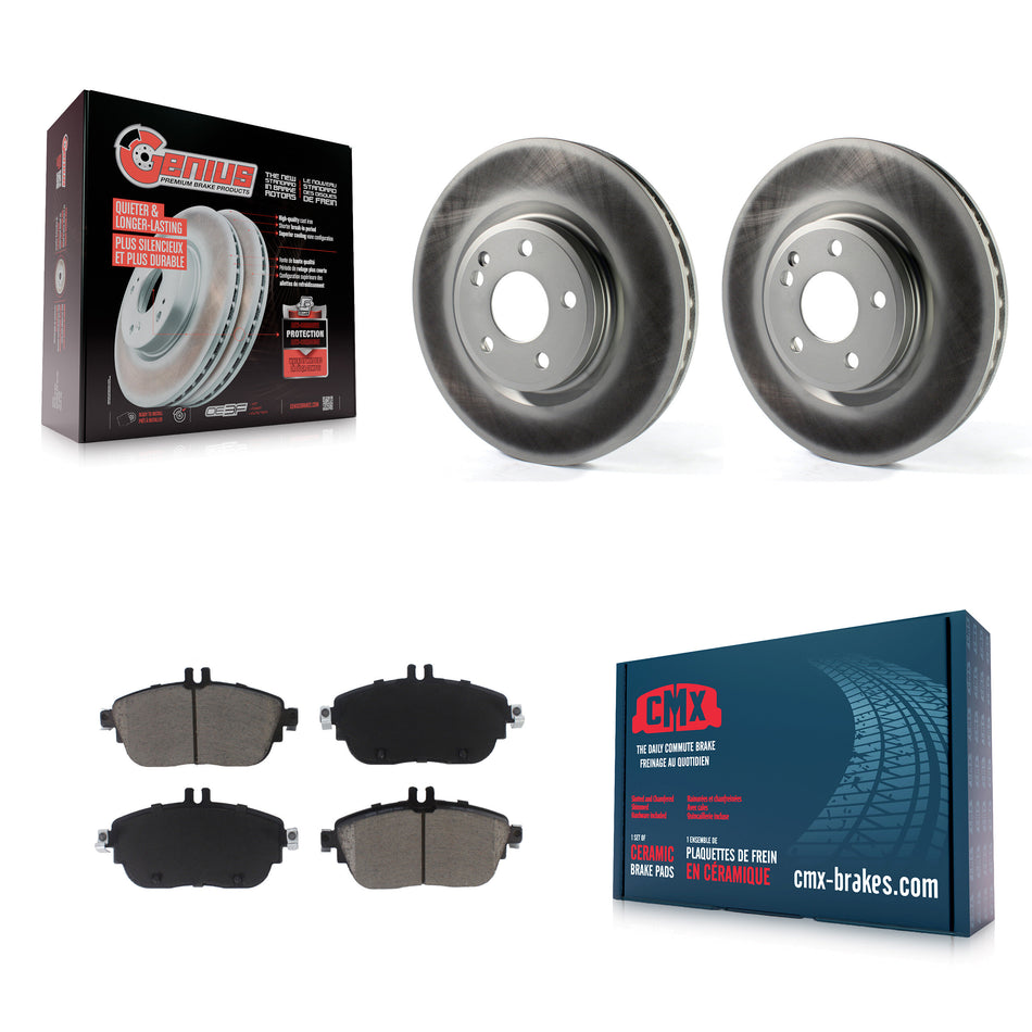 Front Coated Disc Brake Rotors And Ceramic Pads Kit For Mercedes-Benz GLA250 CLA250 INFINITI QX30 KGC-100119
