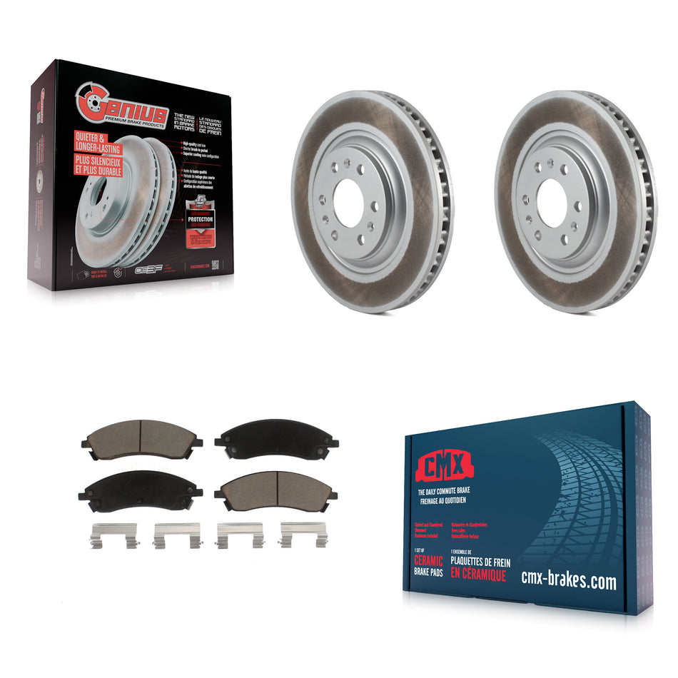 Front Coated Disc Brake Rotors And Ceramic Pads Kit For 2004-2009 Cadillac SRX KGC-100121
