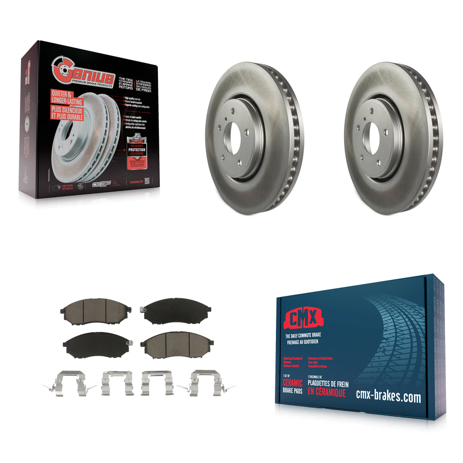 Front Coated Disc Brake Rotors And Ceramic Pads Kit For INFINITI FX35 FX37 QX70 FX45 KGC-100124