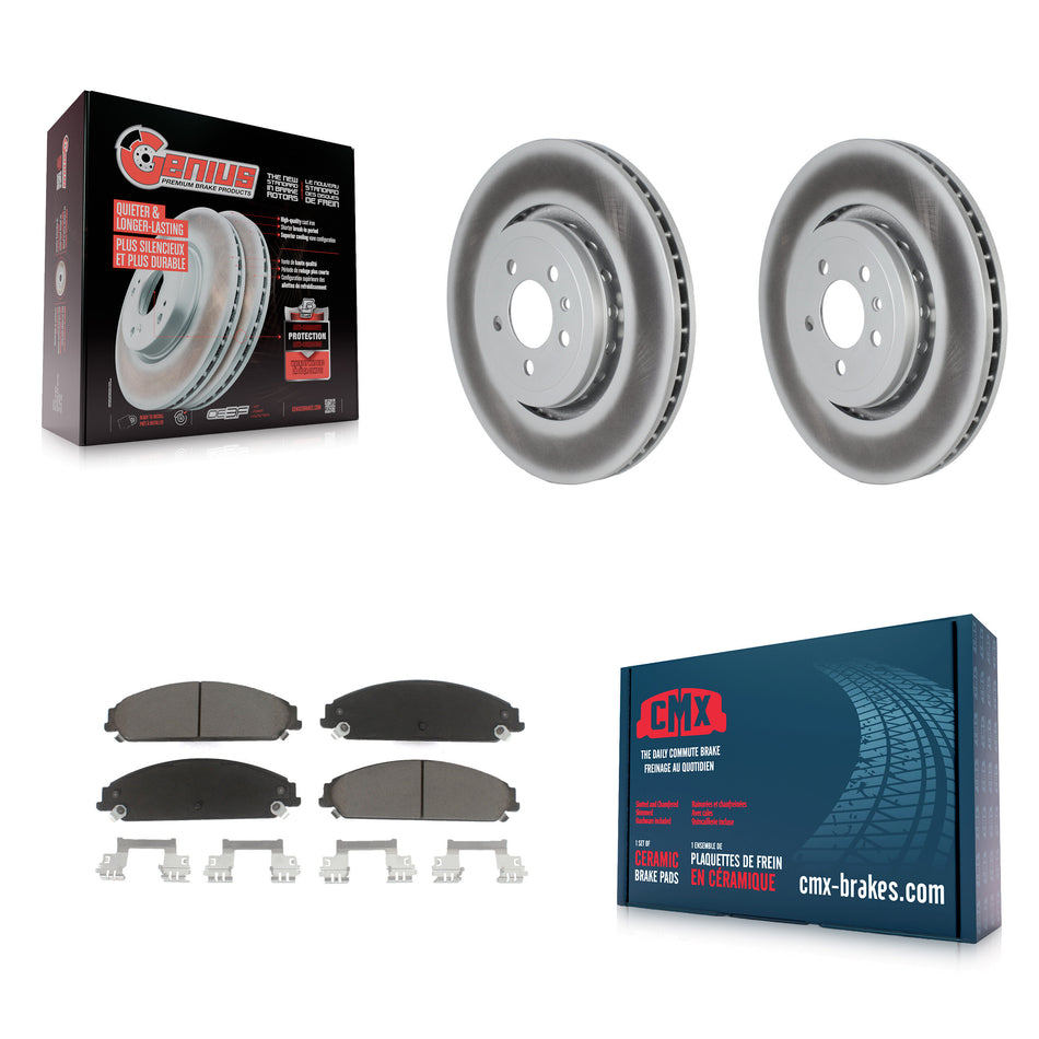 Front Coated Disc Brake Rotors And Ceramic Pads Kit For Dodge Charger With 355mm Diameter Rotor KGC-100129
