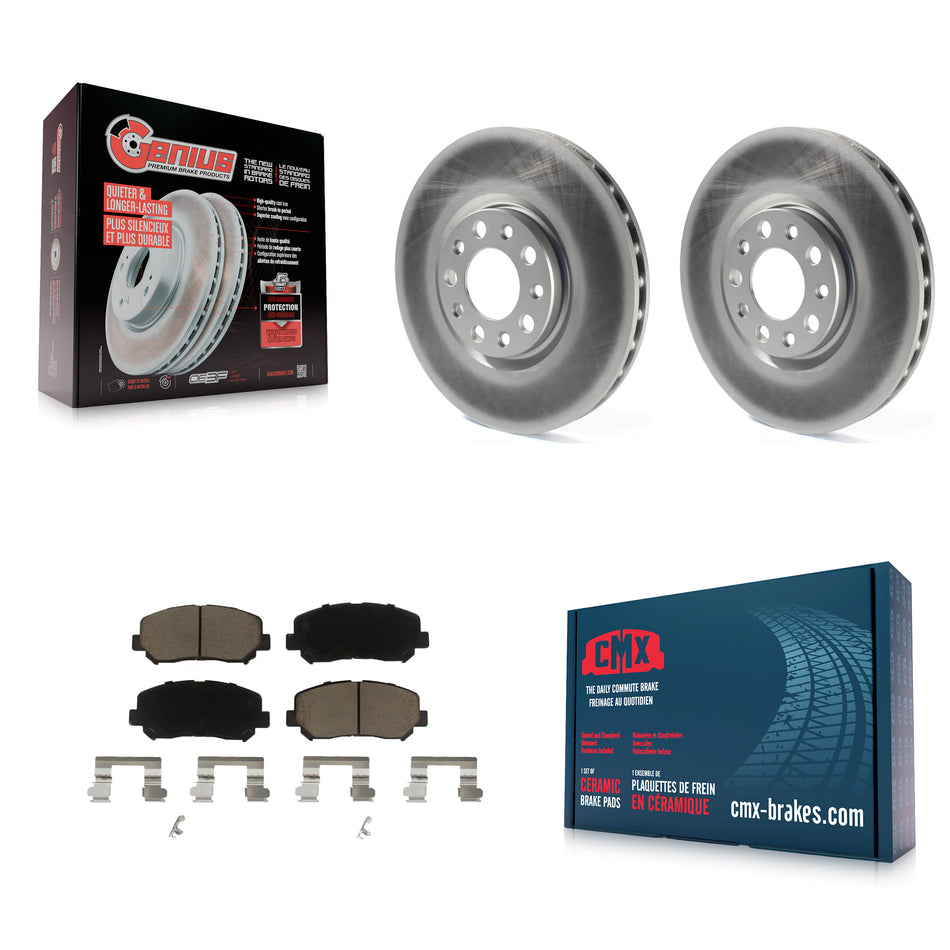 Front Coated Disc Brake Rotors And Ceramic Pads Kit For Dodge Dart Chrysler 200 KGC-100148