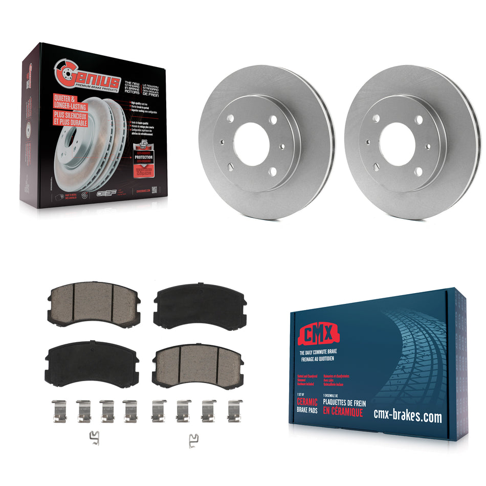 Front Coated Disc Brake Rotors And Ceramic Pads Kit For Mitsubishi Lancer KGC-100164