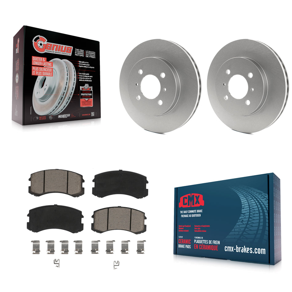 Front Coated Disc Brake Rotors And Ceramic Pads Kit For Mitsubishi Lancer KGC-100165