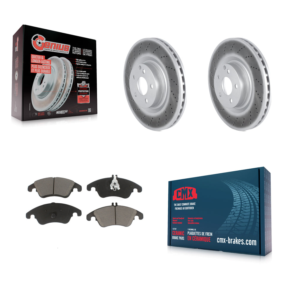 Front Coated Disc Brake Rotors And Ceramic Pads Kit For Mercedes-Benz C250 E400 E550 KGC-100171