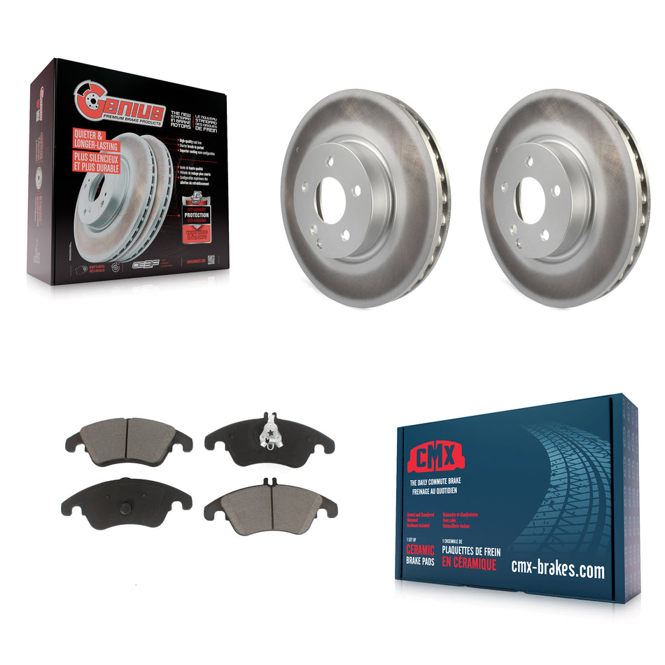 Front Coated Disc Brake Rotors And Ceramic Pads Kit For Mercedes-Benz E350 C300 C350 E400 E250 SLC300 KGC-100173