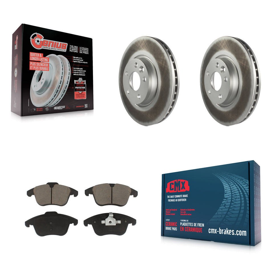 Front Coated Disc Brake Rotors And Ceramic Pads Kit For Volvo S60 XC70 S80 Land Rover Range Evoque V60 V70 KGC-100184