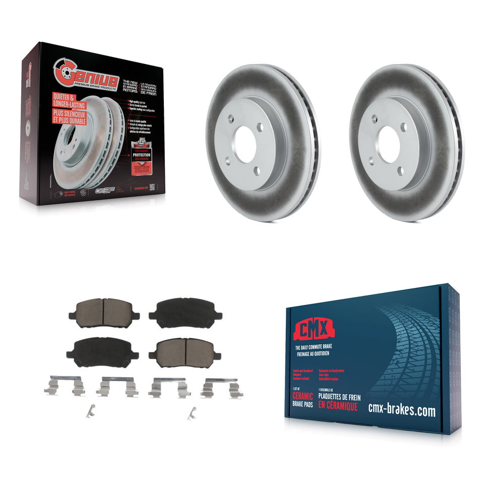 Front Coated Disc Brake Rotors And Ceramic Pads Kit For Chevrolet Cobalt Saturn Ion Pontiac G5 Pursuit KGC-100189