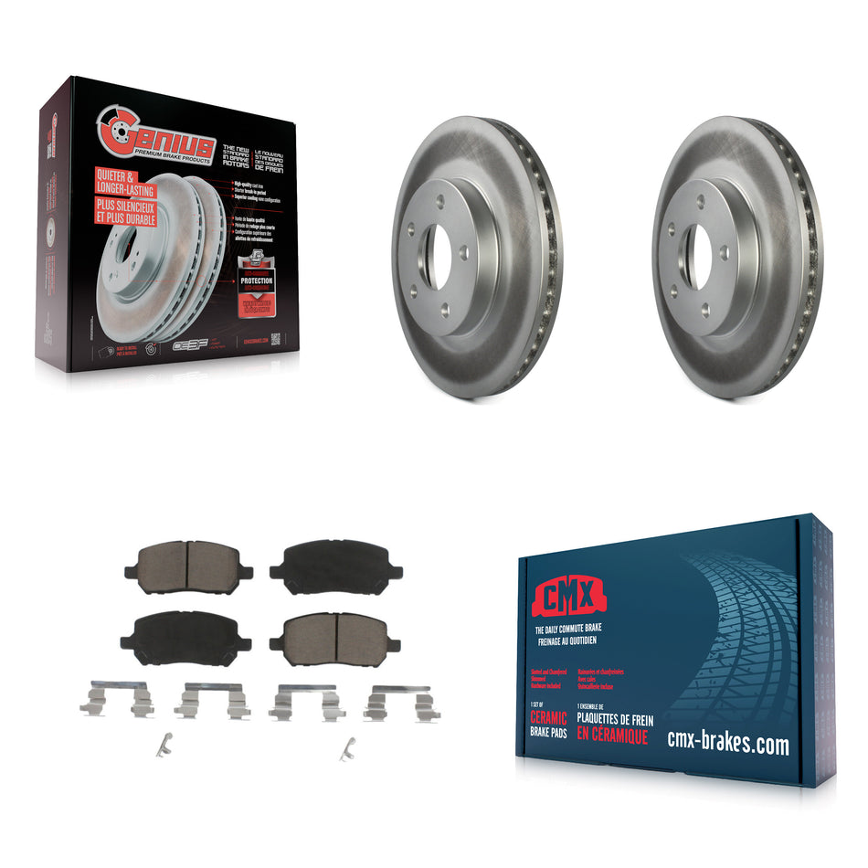 Front Coated Disc Brake Rotors And Ceramic Pads Kit For Chevrolet Cobalt Pontiac G5 KGC-100194