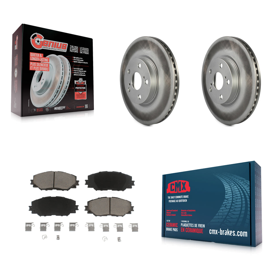 Front Coated Disc Brake Rotors And Ceramic Pads Kit For Toyota Corolla Scion xD Matrix Pontiac Vibe KGC-100200
