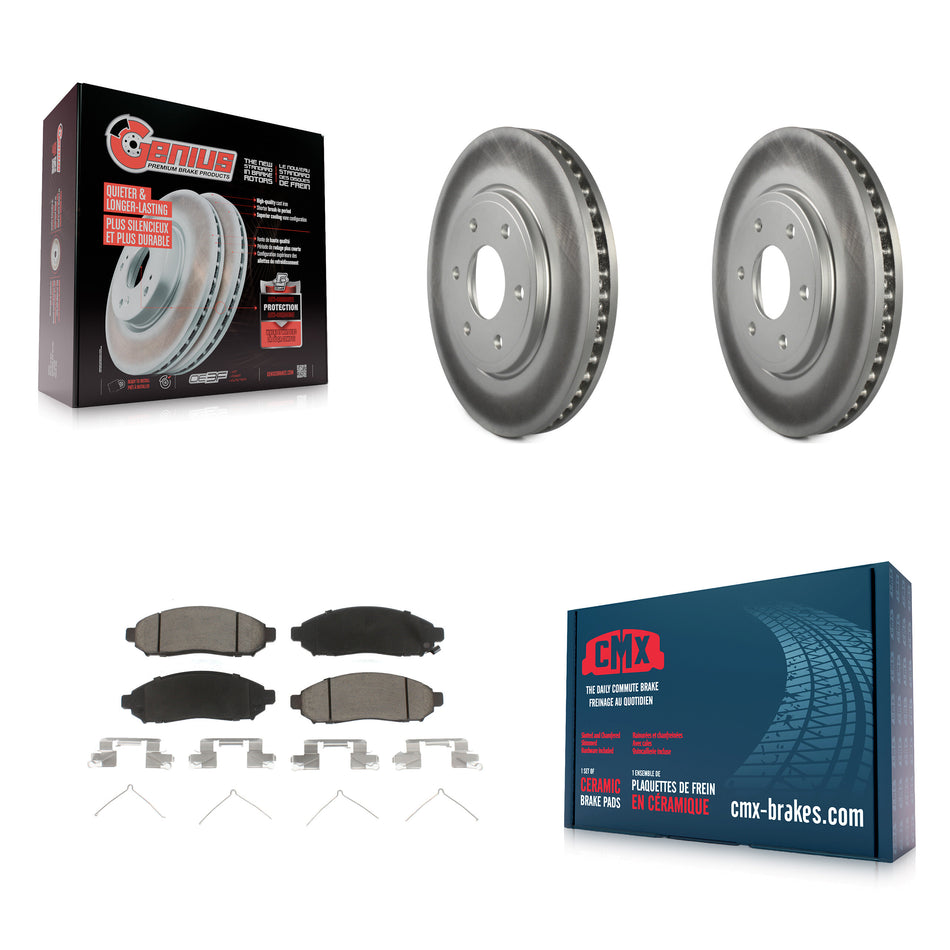 Front Coated Disc Brake Rotors And Ceramic Pads Kit For Nissan Frontier Suzuki Equator 2.5L KGC-100202