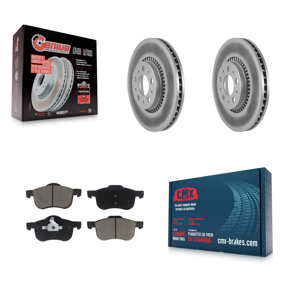 Front Coated Disc Brake Rotors And Ceramic Pads Kit For Volvo S60 V70 XC70 S80 KGC-100209