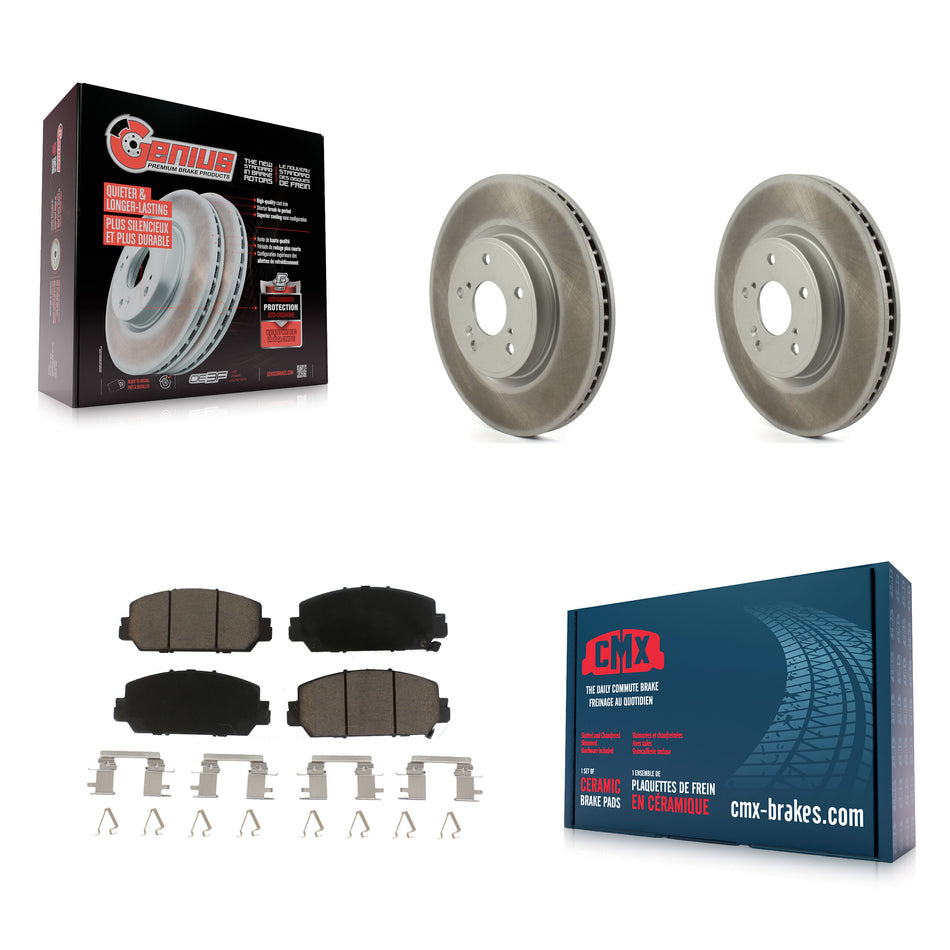 Front Coated Disc Brake Rotors And Ceramic Pads Kit For Honda CR-V KGC-100211