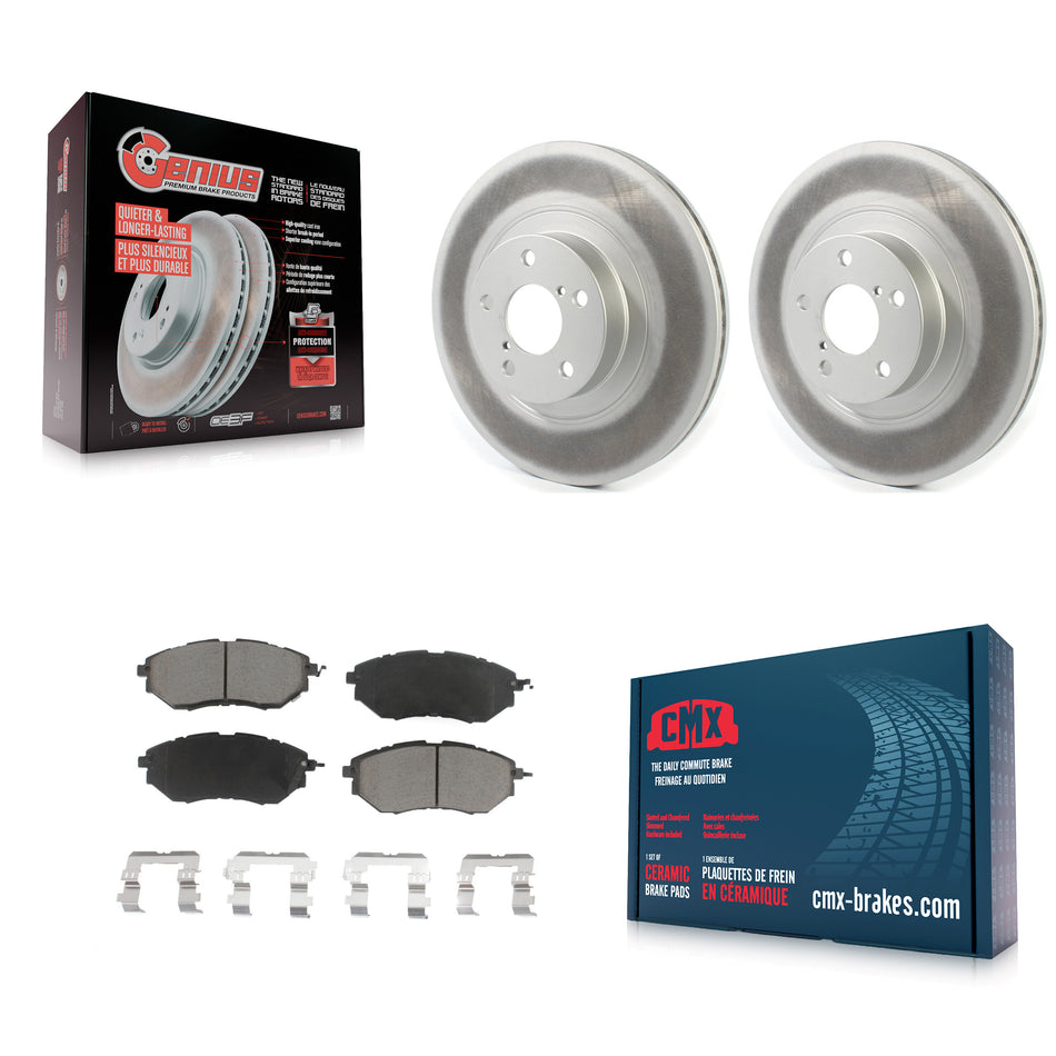 Front Coated Disc Brake Rotors And Ceramic Pads Kit For 2009 Subaru Legacy 3.0 R with 3.0L With 292mm Diameter Rotor KGC-100229