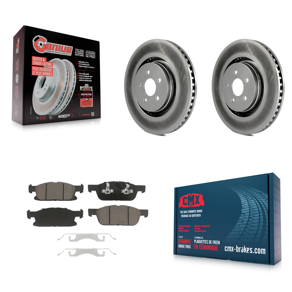 Front Coated Disc Brake Rotors And Ceramic Pads Kit For Ford Edge Lincoln MKX Nautilus KGC-100233