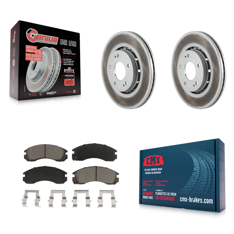 Front Coated Disc Brake Rotors And Ceramic Pads Kit For Mitsubishi Lancer KGC-100241