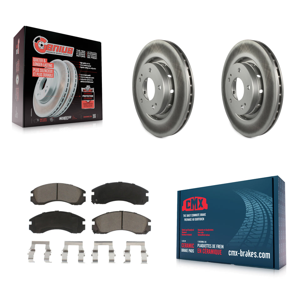 Front Coated Disc Brake Rotors And Ceramic Pads Kit For Mitsubishi Lancer Outlander PHEV KGC-100243