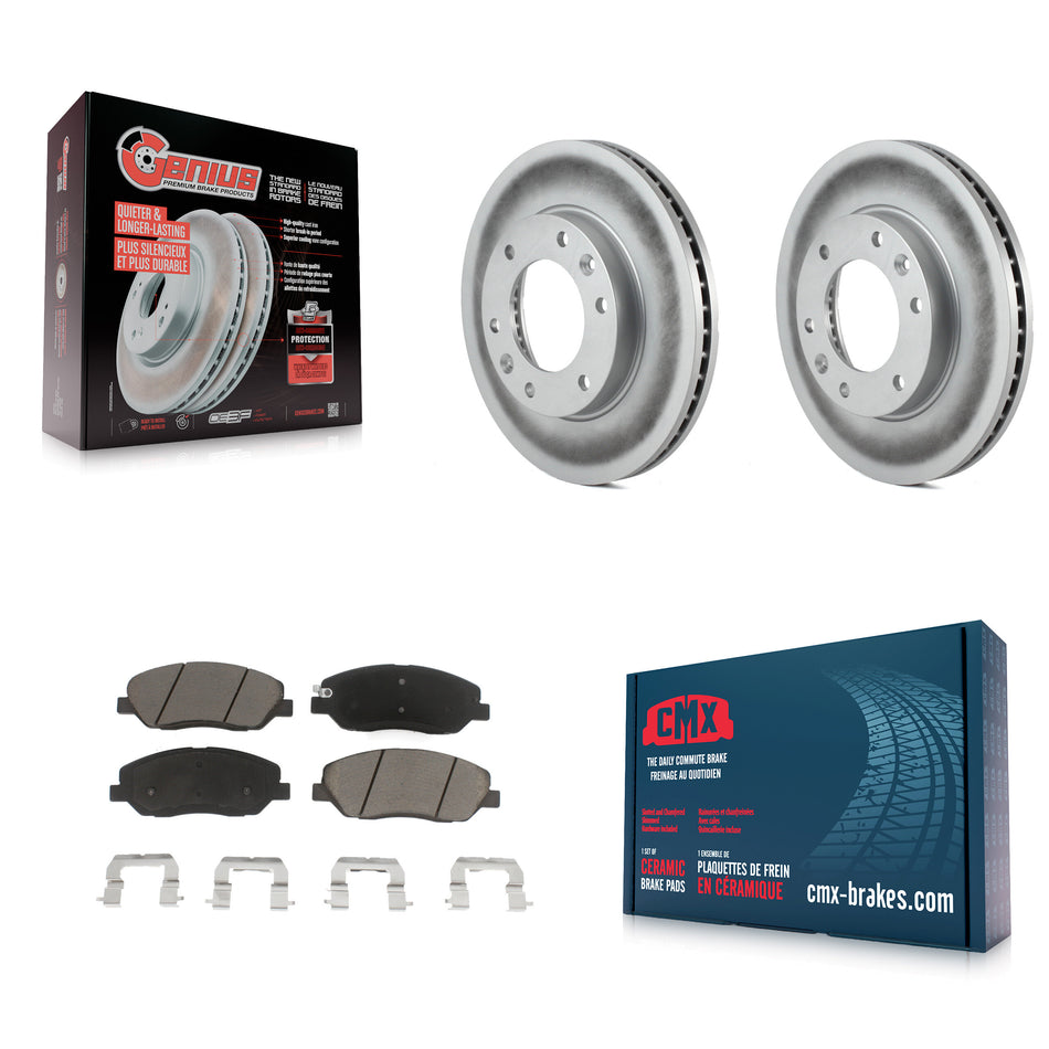 Front Coated Disc Brake Rotors And Ceramic Pads Kit For Kia Sedona Hyundai Entourage KGC-100245