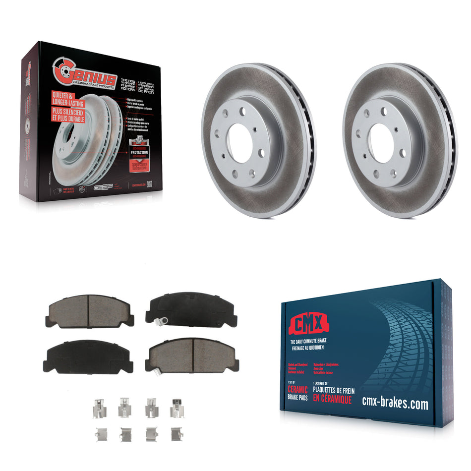 Front Coated Disc Brake Rotors And Ceramic Pads Kit For Honda Civic del Sol CRX KGC-100249