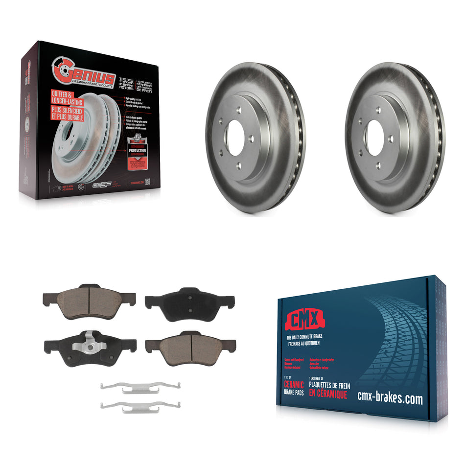 Front Coated Disc Brake Rotors And Ceramic Pads Kit For Ford Escape Mercury Mariner Mazda Tribute KGC-100254