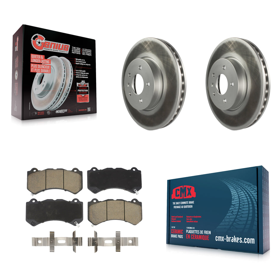 Front Coated Disc Brake Rotors And Ceramic Pads Kit For Cadillac ATS V KGC-100262