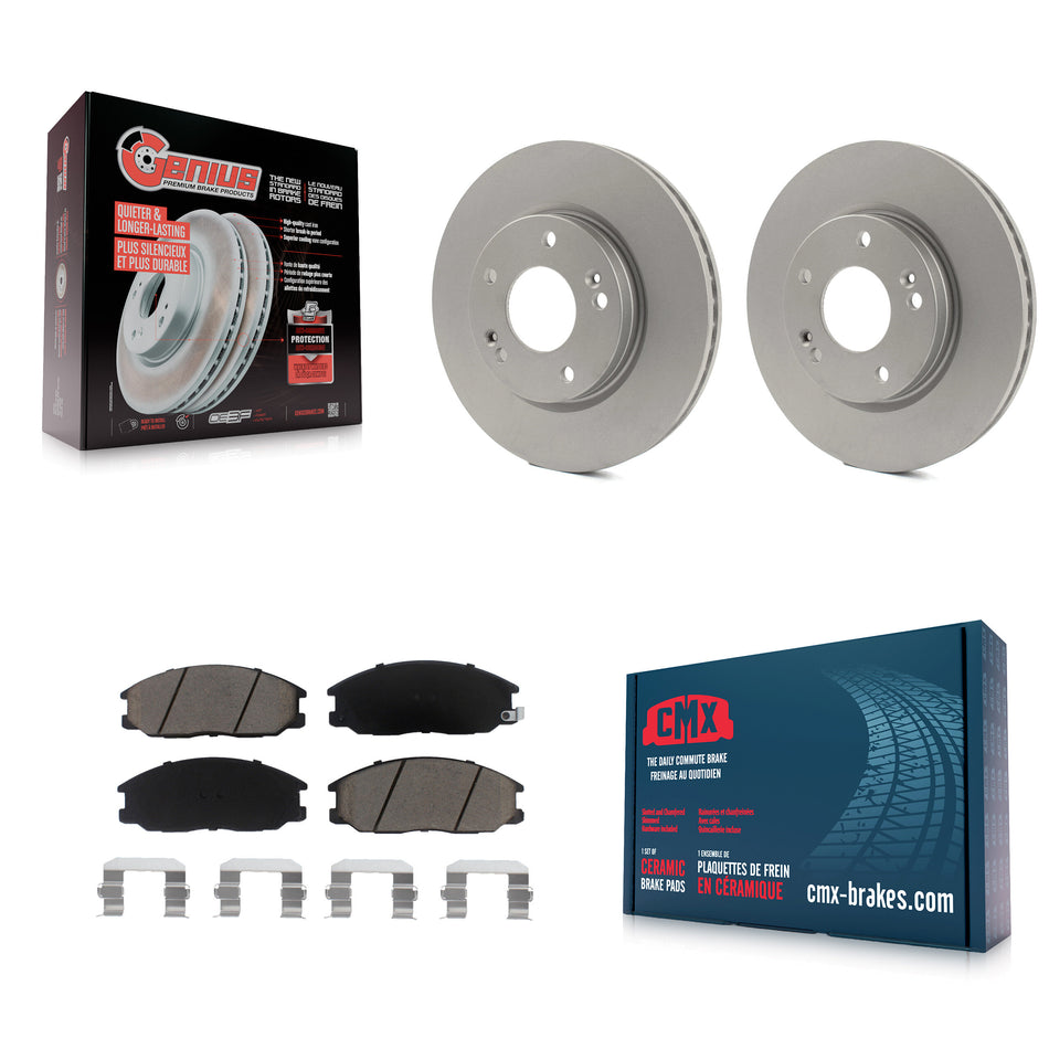 Front Coated Disc Brake Rotors And Ceramic Pads Kit For 2001-2006 Hyundai Santa Fe With 276mm Diameter Rotor KGC-100275