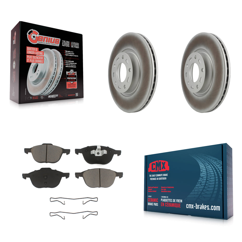 Front Coated Disc Brake Rotors And Ceramic Pads Kit For Mazda 3 5 Sport KGC-100276