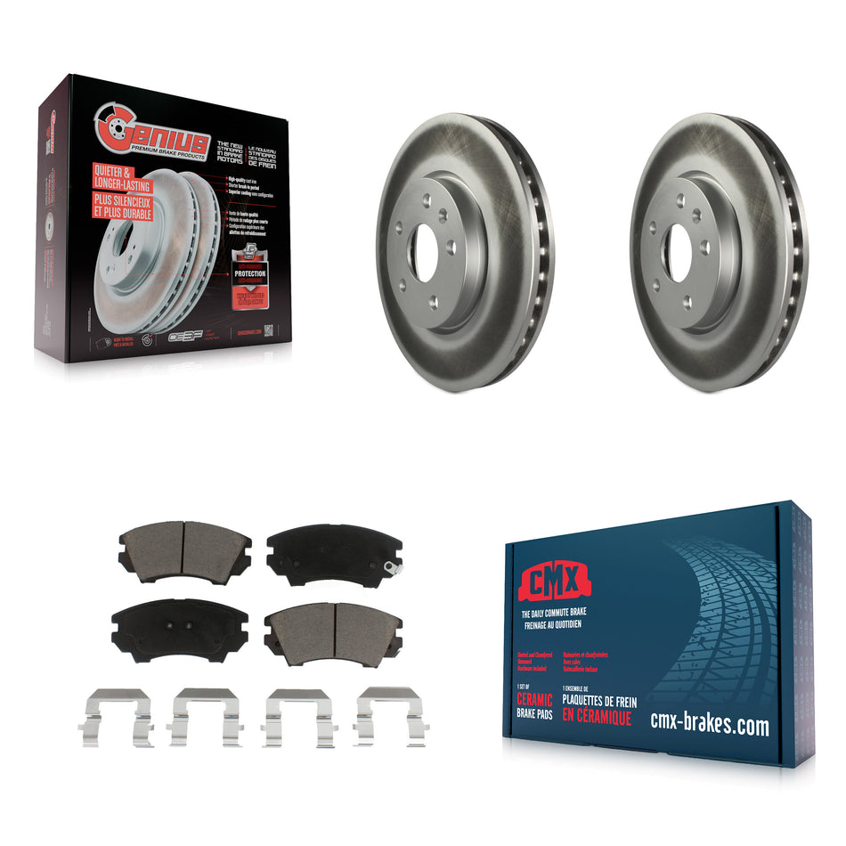 Front Coated Disc Brake Rotors And Ceramic Pads Kit For 2010-2015 Chevrolet Camaro LT LS KGC-100284