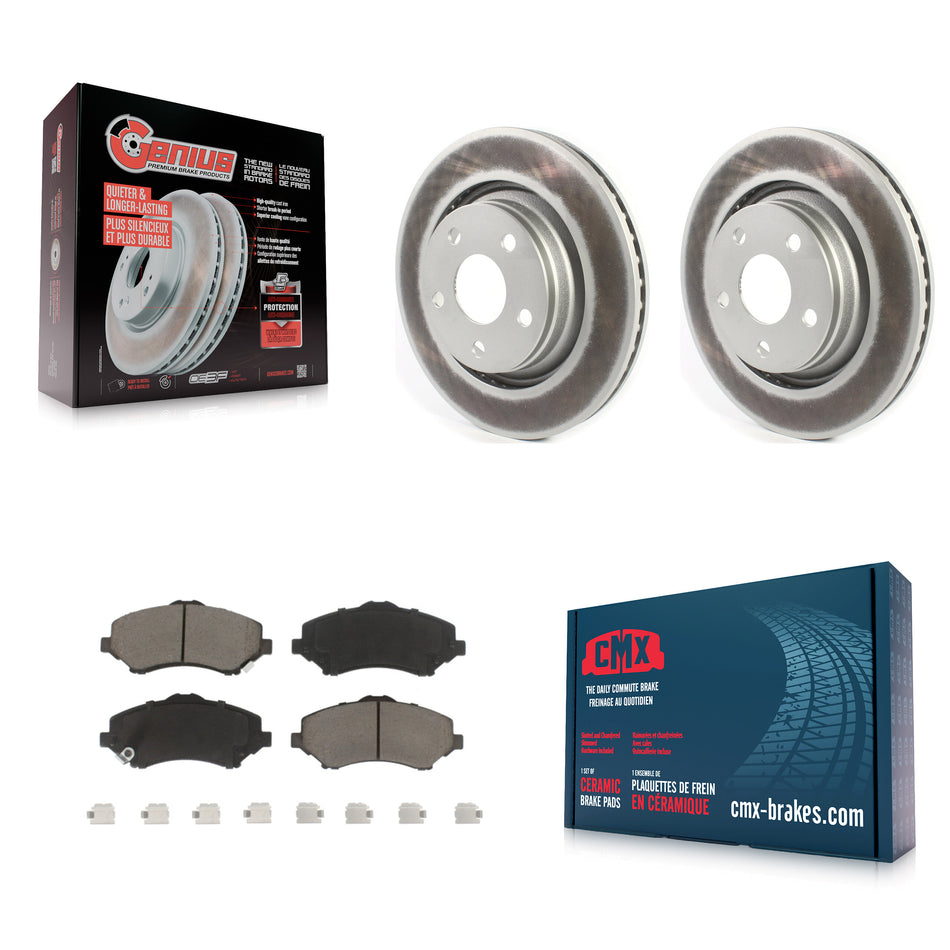 Front Coated Disc Brake Rotors And Ceramic Pads Kit For Jeep Wrangler JK With 332mm Diameter Rotor KGC-100286